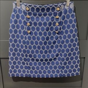 ANTONIO MELANI Blue Geometric Pencil Skirt